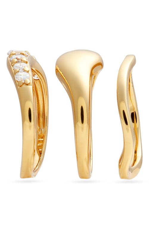 Nordstrom Set Of 3 Sculpted Rings In Gold