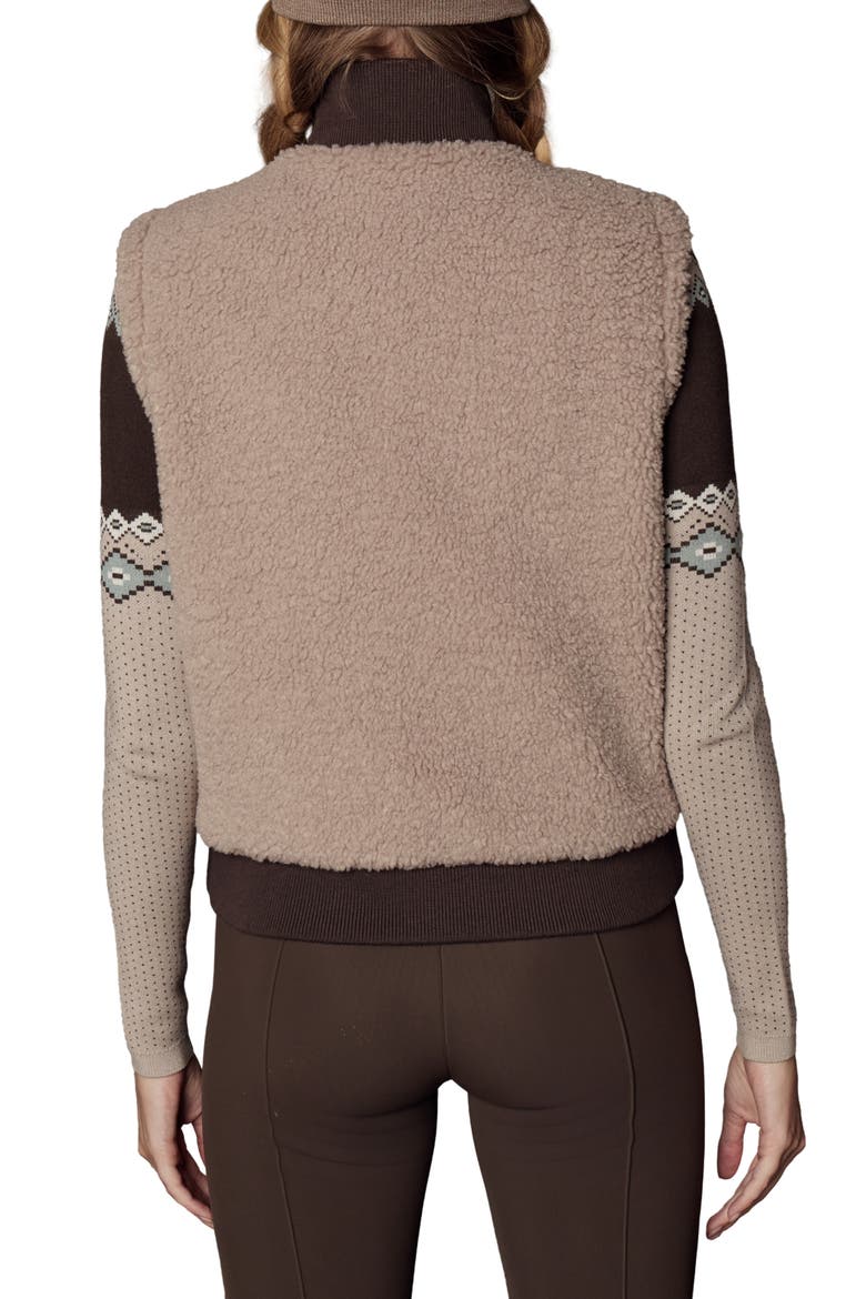 Atlas Quilted & Faux Shearling Reversible Vest, Alternate, color, COFFEE/ STONE