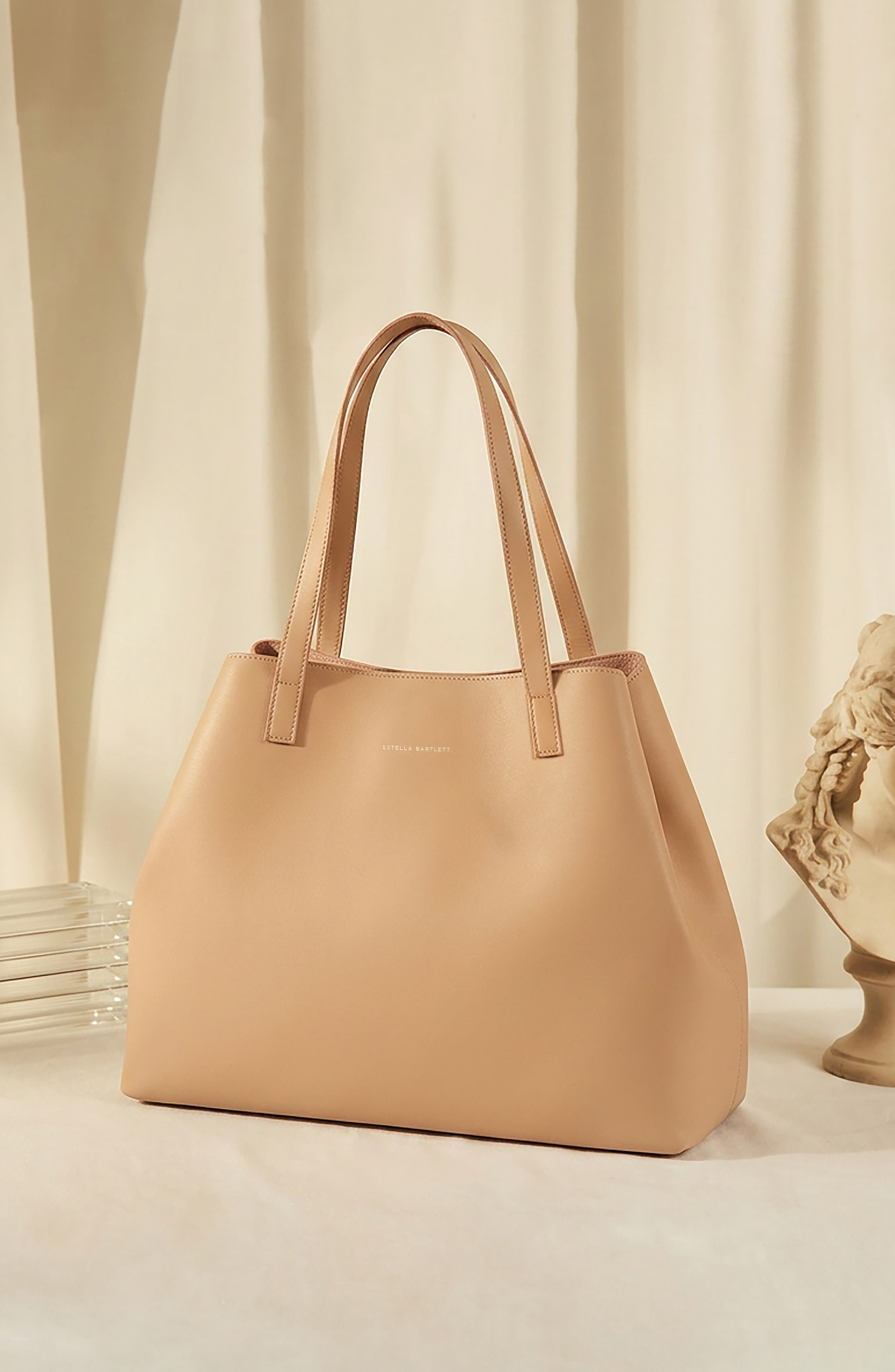 Scoresby Wide Faux Leather Tote, Alternate, color, BEIGE