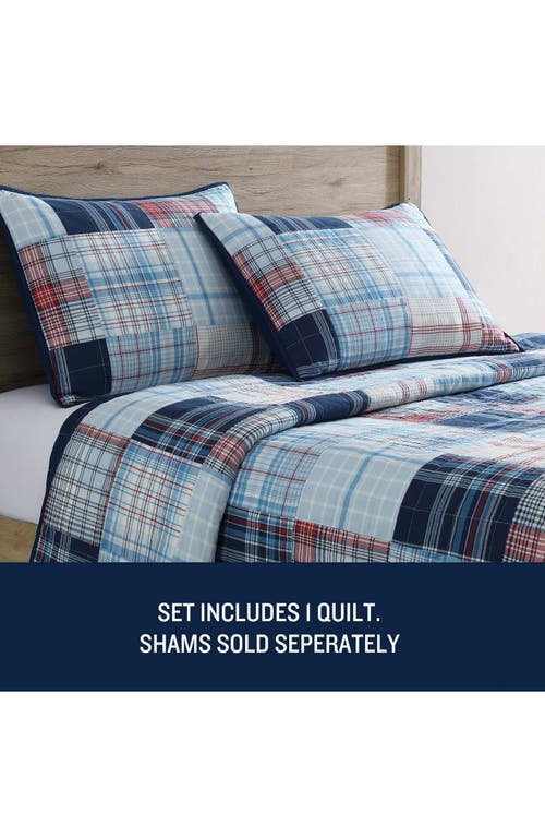 Nautica Bridgeport Waffle Grid Quilt In Blue