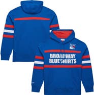 Mitchell & Ness Men's Mitchell & Ness Blue New York Rangers Head Coach Slogan Pullover Hoodie