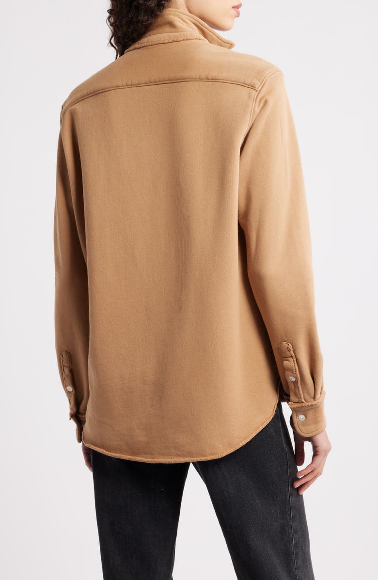 Frank & Eileen Eileen Relaxed Terry Button-Up Shirt, Alternate, color, Camel