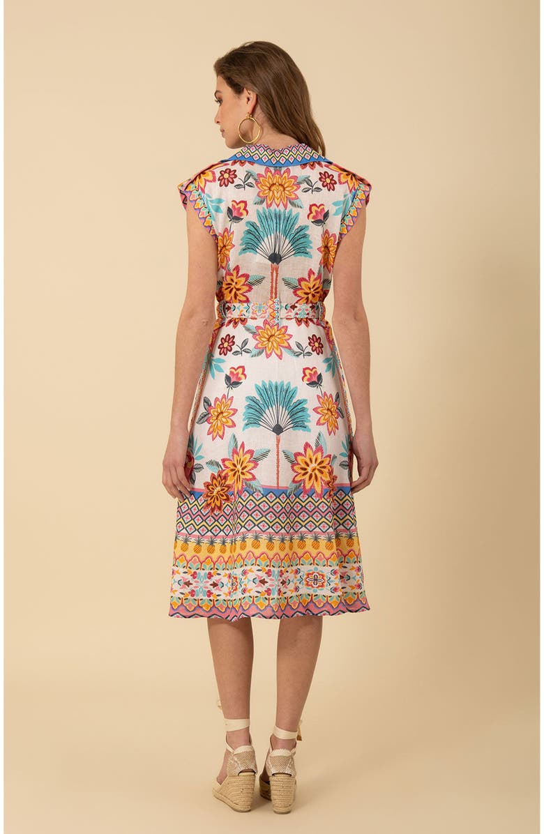 Hale Bob Daniela Midi Linen Dress, Alternate, color,