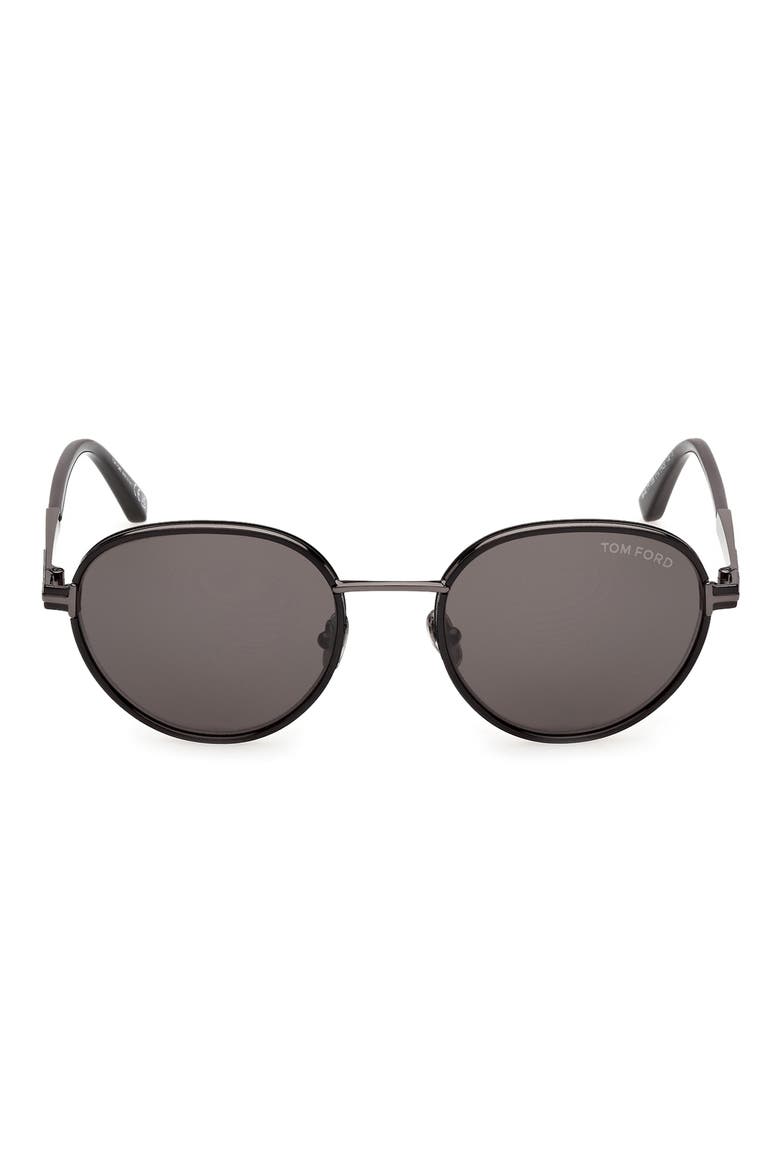 Jet 51mm Round Sunglasses, Main, color, BLACK DARK GUNMETAL / SMOKE