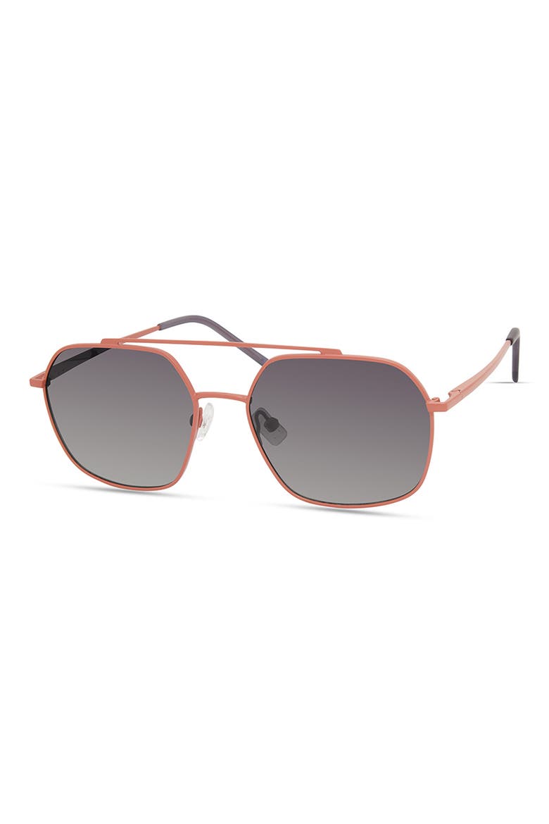 Thyme 52mm Polarized Aviator Sunglasses, Alternate, color, BRICK