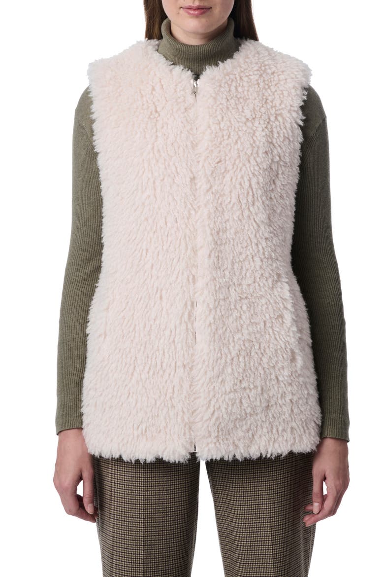 Faux Shearling Vest, Main, color, WHITE