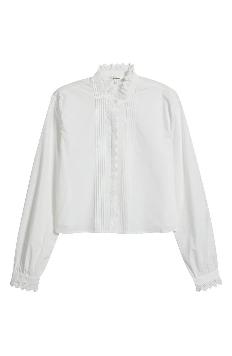 FRAME The Keepsake Lace & Pintuck Shirt, Alternate, color, 