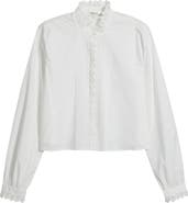FRAME The Keepsake Lace & Pintuck Shirt