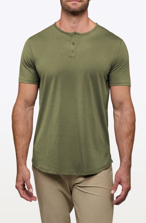 AO Curved Hem Short Sleeve Henley