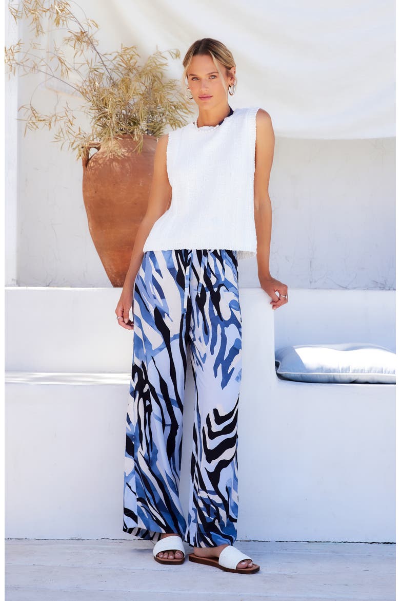 Cora Drawstring Wide Leg Pants, Alternate, color, PRINT