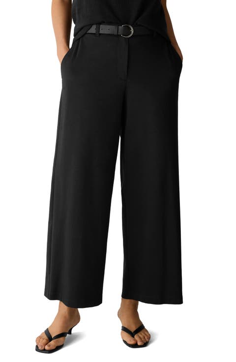 High Waist Ankle Wide Leg Pants