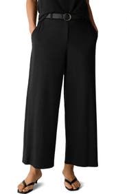 Eileen Fisher High Waist Ankle Wide Leg Pants
