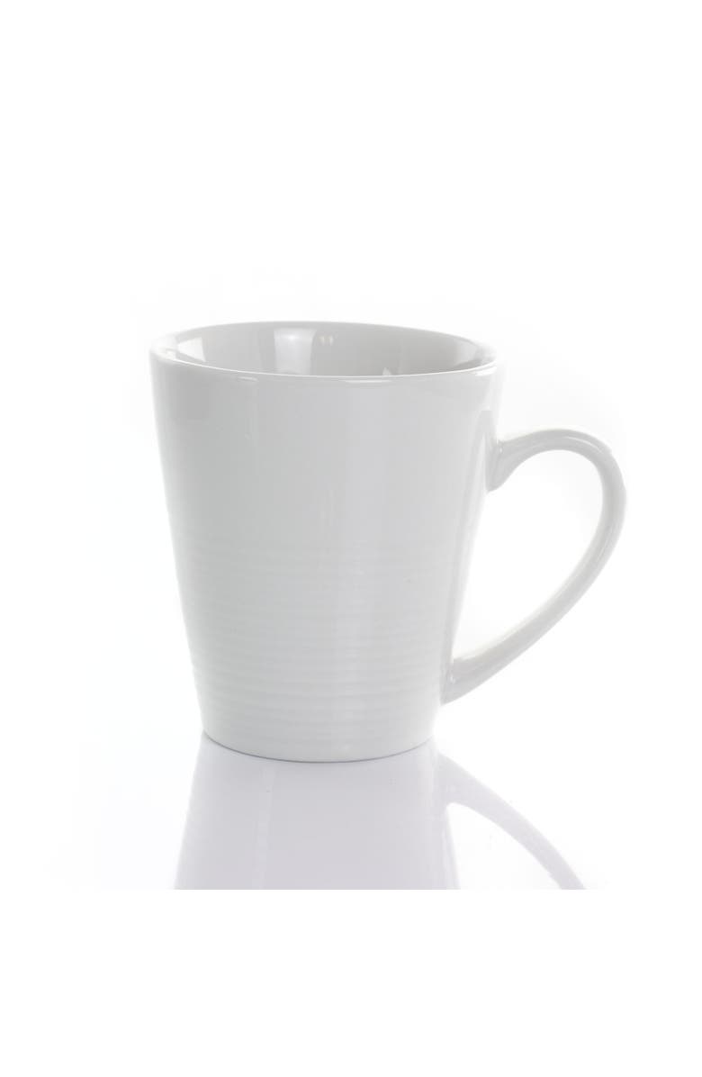 Elama Amie 8 Piece 12 Ounce Porcelain Mug Set, Alternate, color, White