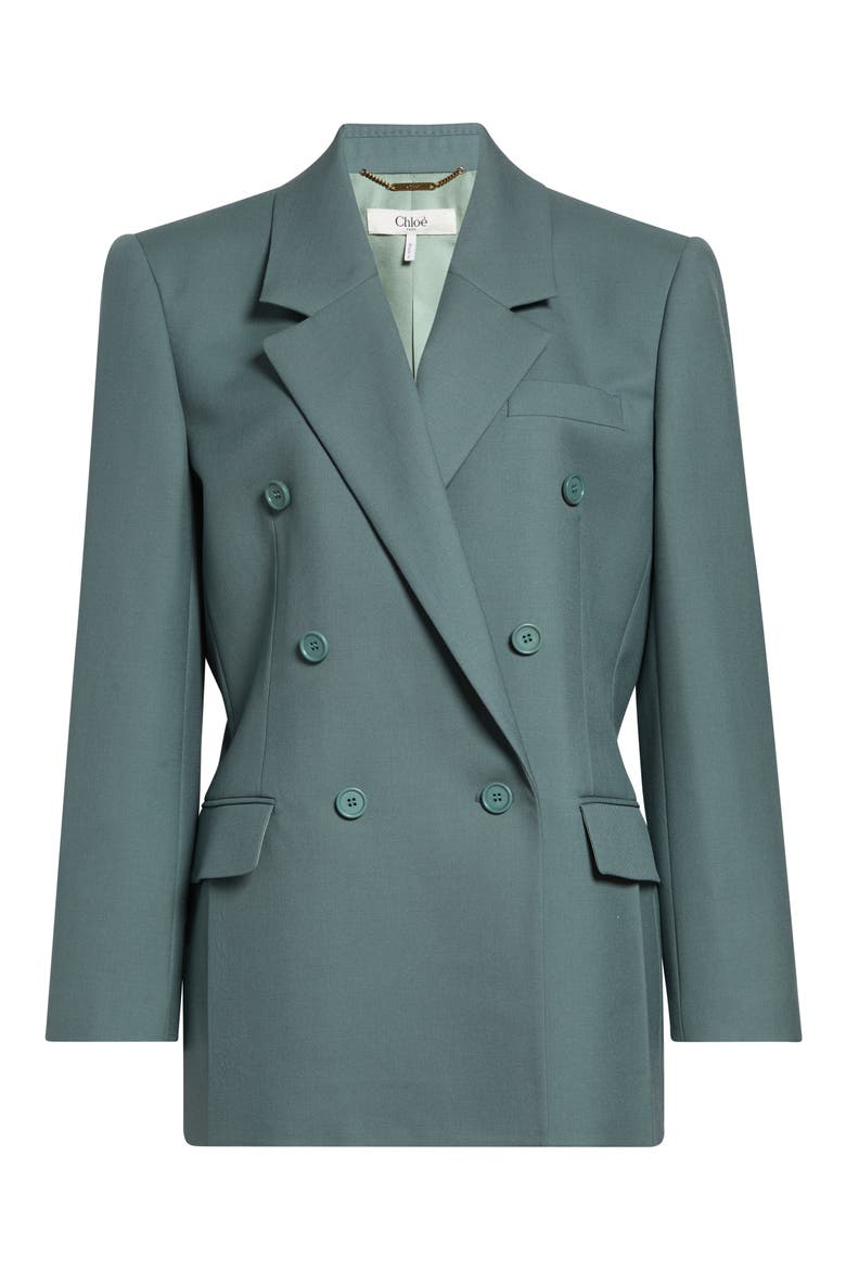 Double Breasted Light Wool Gabardine Blazer, Alternate, color, URBAN GREY