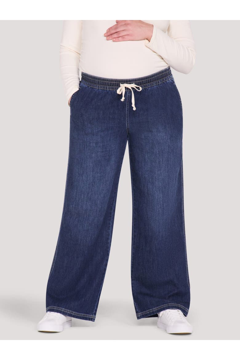 Under the Belly Tie Waist Denim Wide Leg Pant, Alternate, color, Grady Wash