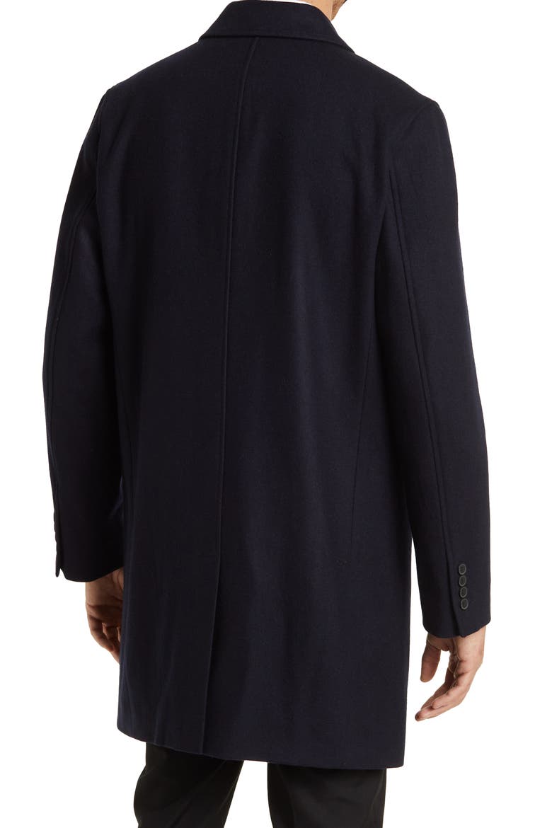 Wool Blend Melton Classic Topper, Alternate, color, NAVY