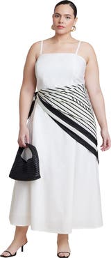 ELOQUII Scarf Detail Midi Dress