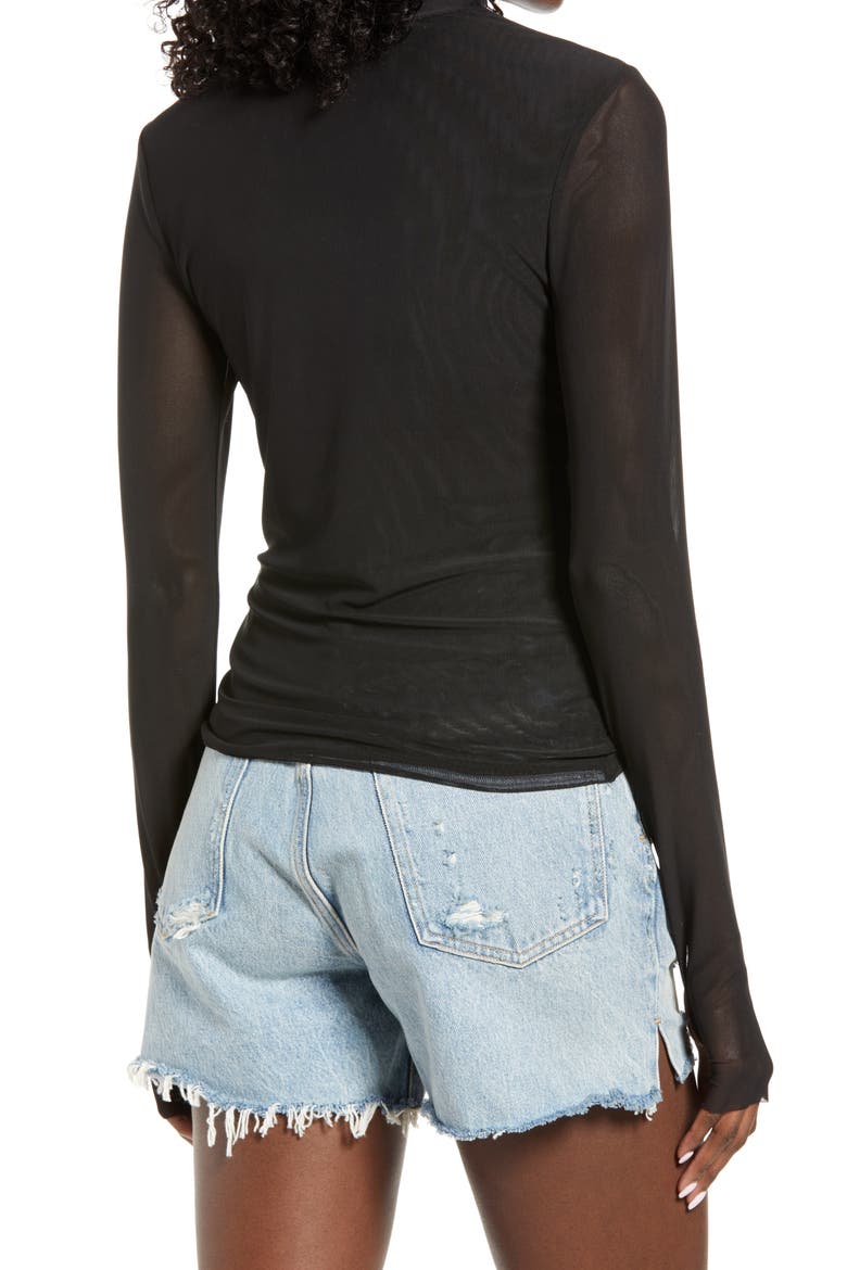 Dawn Cutout Turtleneck Knit Top, Alternate, color, NOIR
