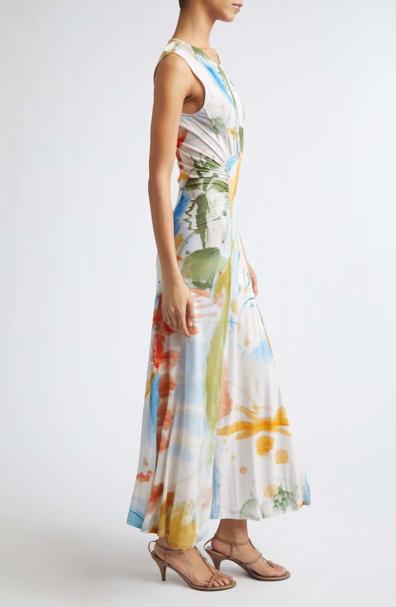 Ulla Johnson Lana Ruched Sleeveless Silk Maxi Dress, Alternate, color, Western Dream