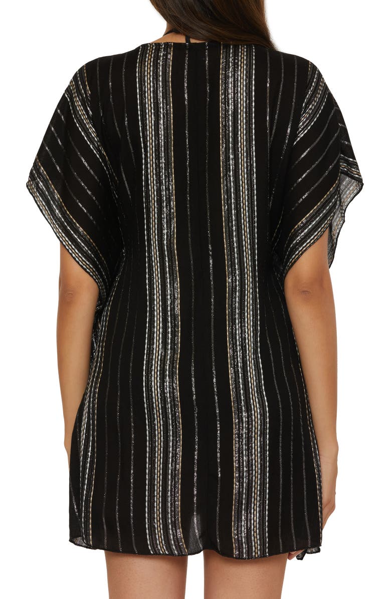Becca Radiance Woven Cover-Up Tunic, Alternate, color, Black/ Multi