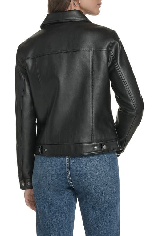 Levi's® Faux Leather Trucker Jacket In Black