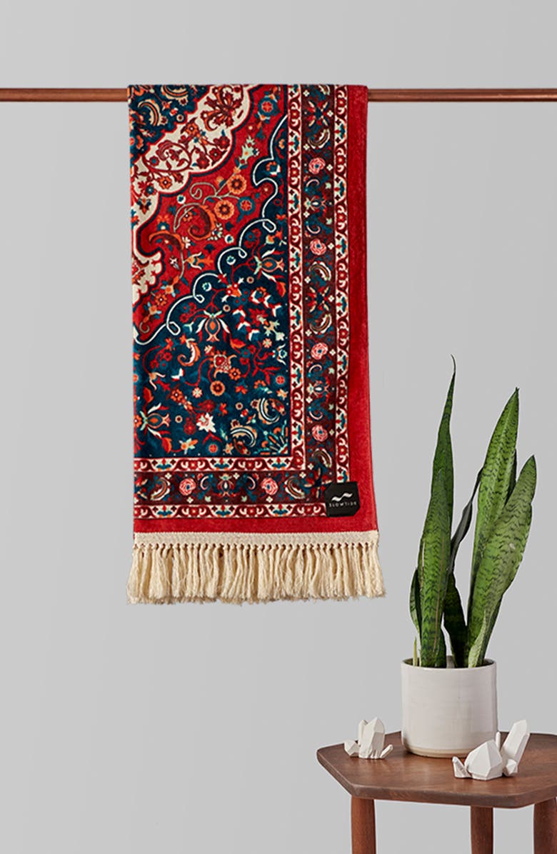 Slowtide Haven Beach Towel, Alternate, color, Burgundy