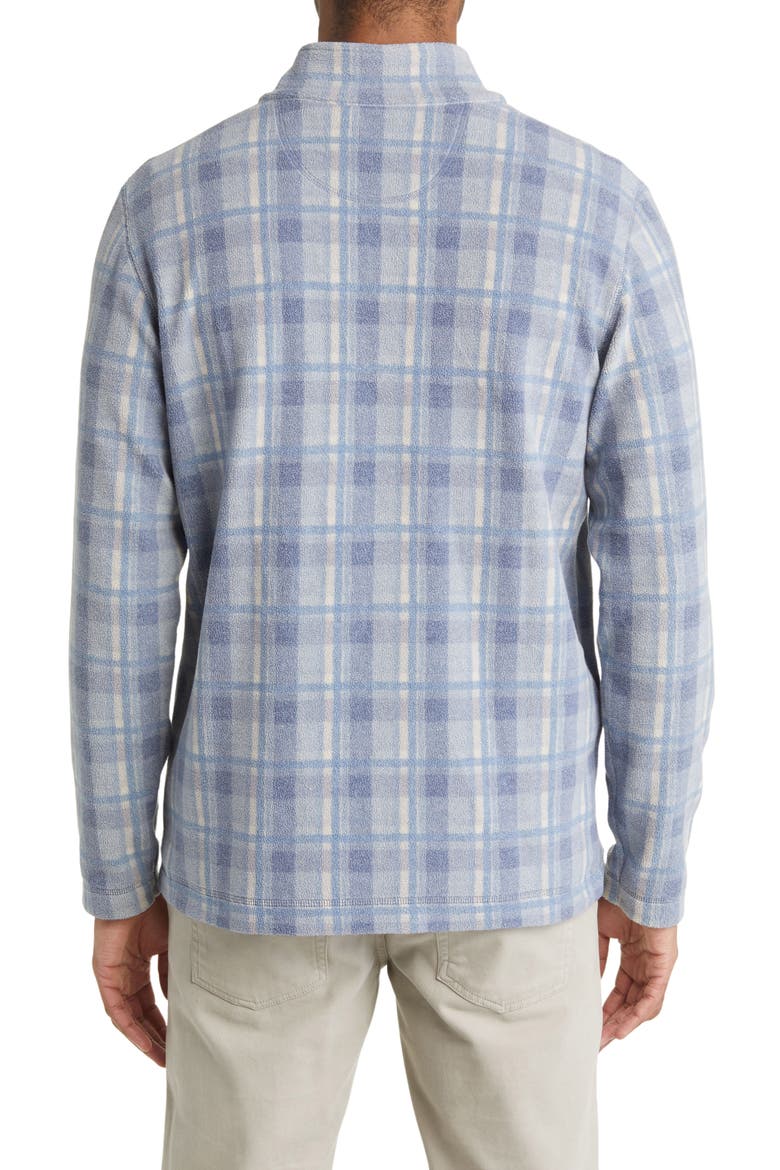 Plaid Print Fleece Quarter Zip Pullover, Alternate, color, BLUE PLAID