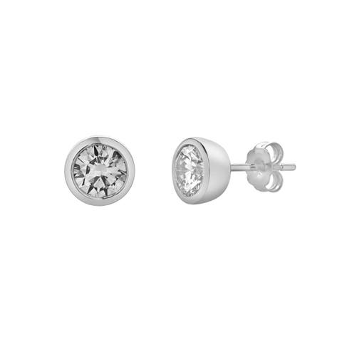 Alisha 1.5 Ct TW Non Certified Lab Grown Round Diamond Studs Bezel 14K Gold Earrings