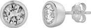 LuvMyJewelry Alisha 1.5 Ct TW Non Certified Lab Grown Round Diamond Studs Bezel 14K Gold Earrings