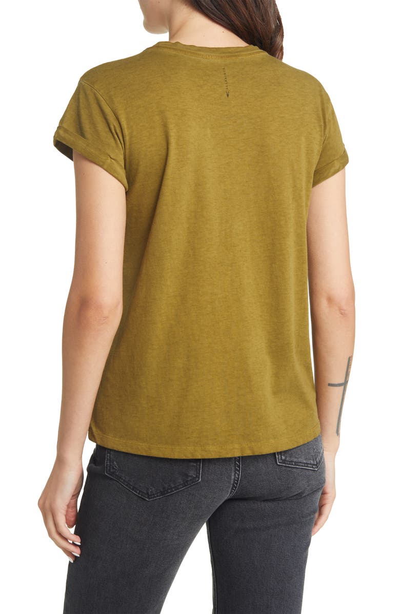 AllSaints Anna Cuff Sleeve Organic Cotton T-Shirt, Alternate, color,