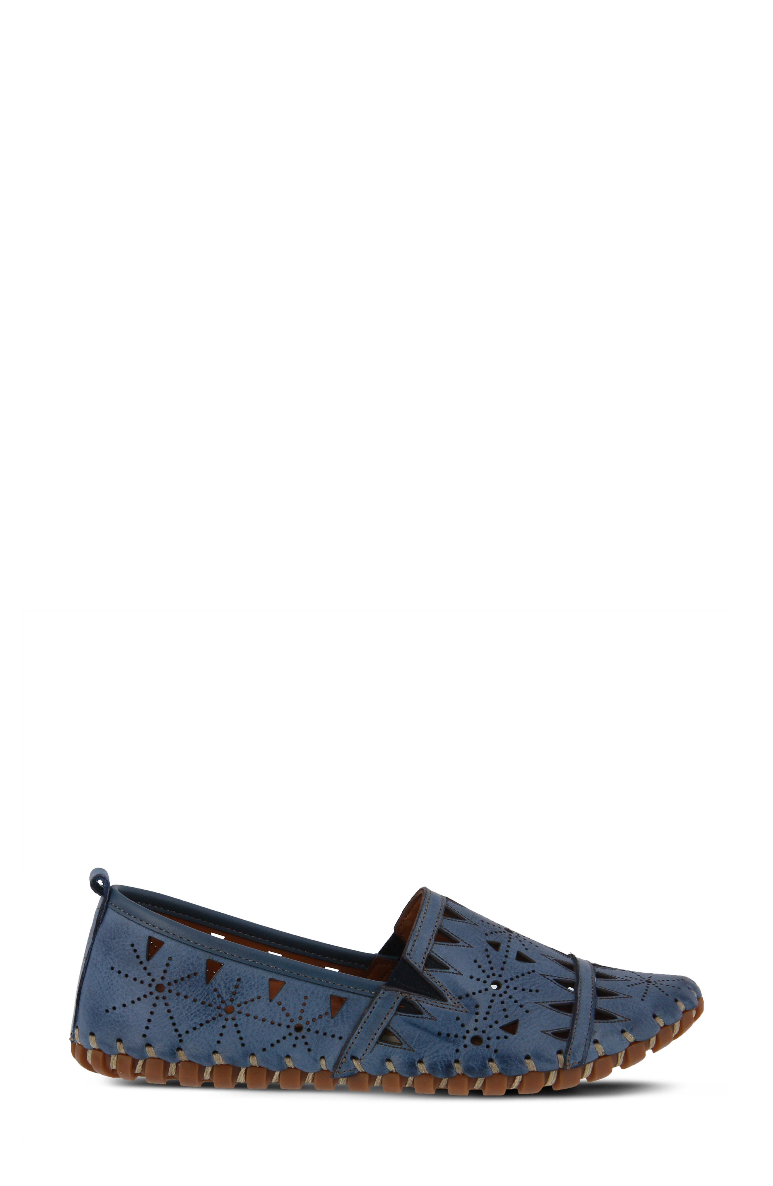 Fusaro Flat, Alternate, color, BLUE LEATHER