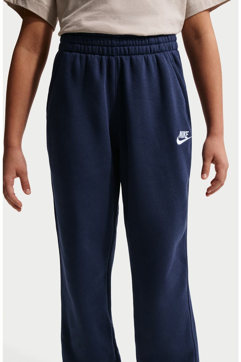 Kids' Sportswear Loose Fit Fleece Pants, Alternate, color, MIDNIGHT NAVY/ WHITE