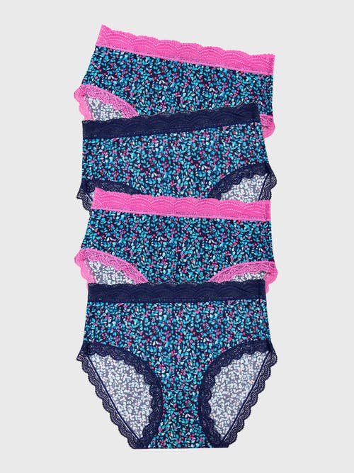 Stripe & Stare High Rise Knicker Four Pack In Animal Print