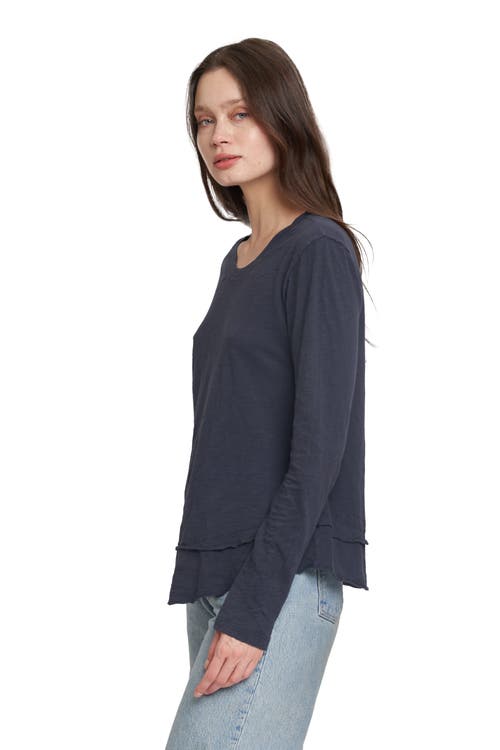 Wilt Clothing Long Sleeve Mock Layer Tee In Green