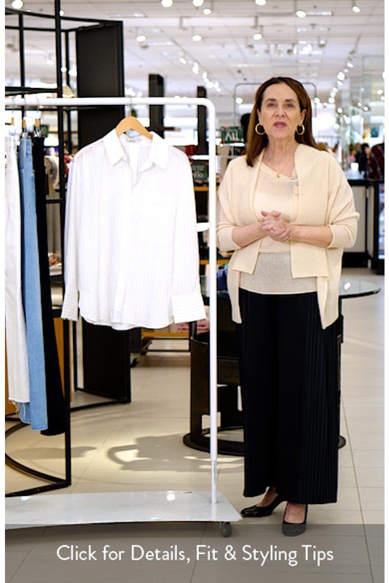Stripe Sheer Long-Sleeve Button-Up Shirt video