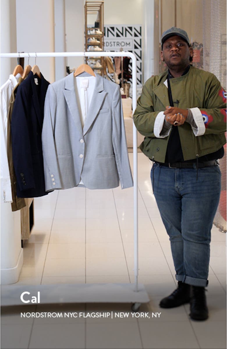 Stripe Wool Blend Blazer, sales video thumbnail