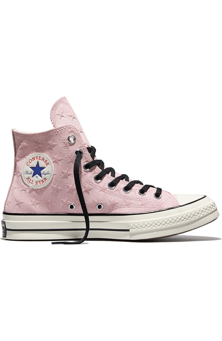 Converse Gender Inclusive Chuck 70 Stars Suede High Top Sneaker, Alternate, color, New Found Bloom/ Egret/ Black