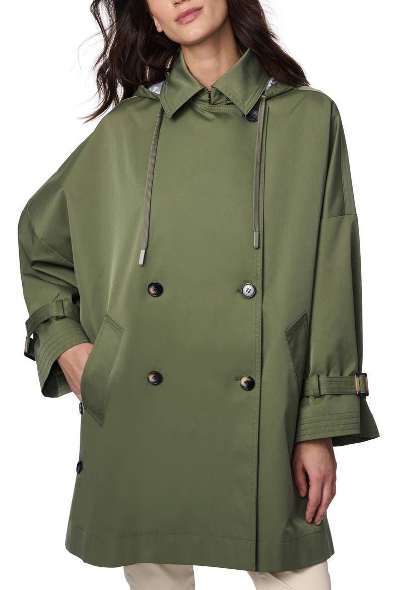 Oversize Hooded Trench Coat, Alternate, color, OLIVINE