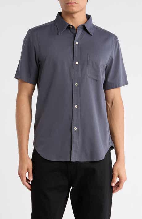 BUCK MASON Draped Twill Short Sleeve Button-Up Shirt