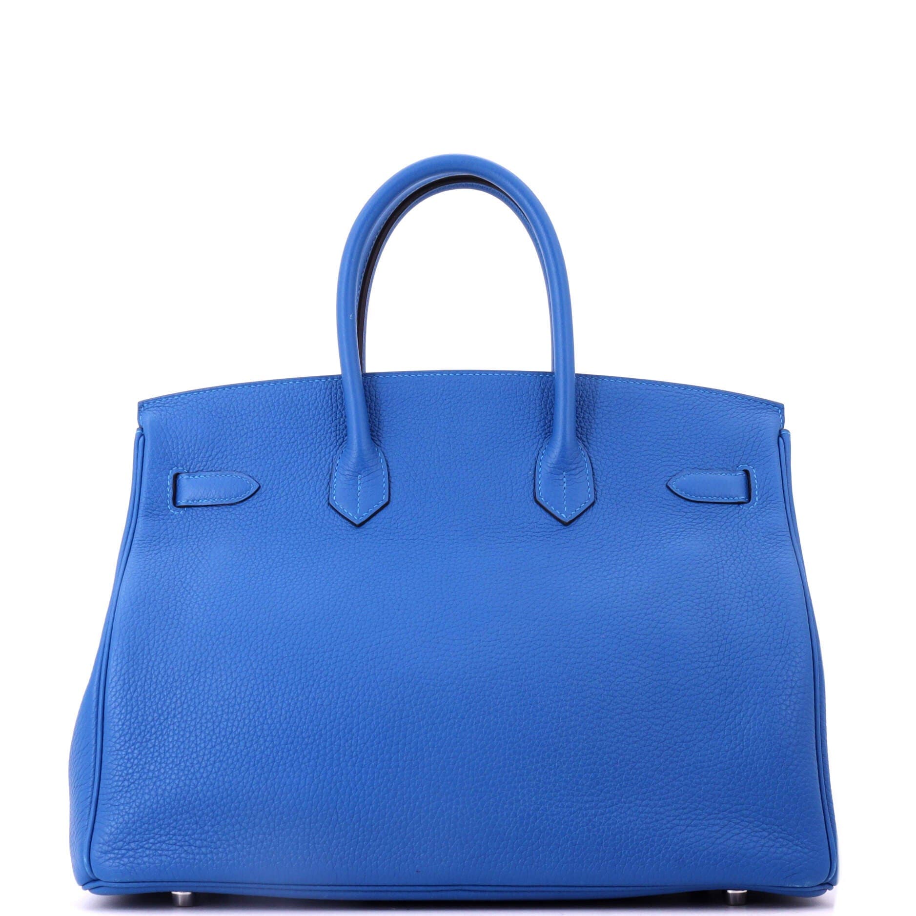 Pre-Owned Hermes Birkin Handbag Blue Clemence with Palladium Hardware 35, Alternate, color, Mykonos