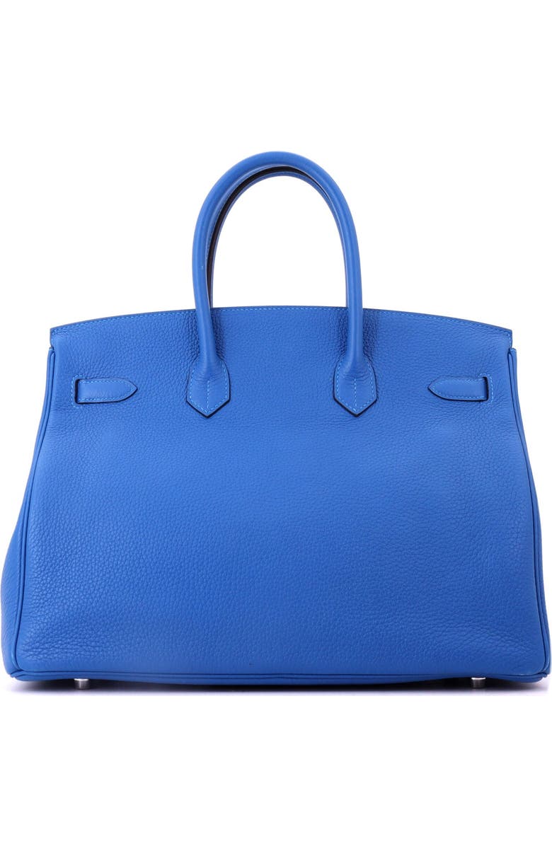 Pre-Owned Hermes Birkin Handbag Blue Clemence with Palladium Hardware 35, Alternate, color, Mykonos