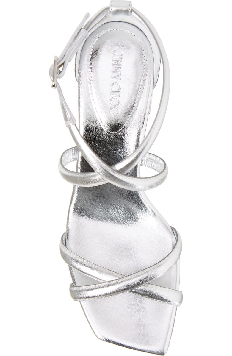 Jimmy Choo Rheea Metallic Block Heel Sandal, Alternate, color,