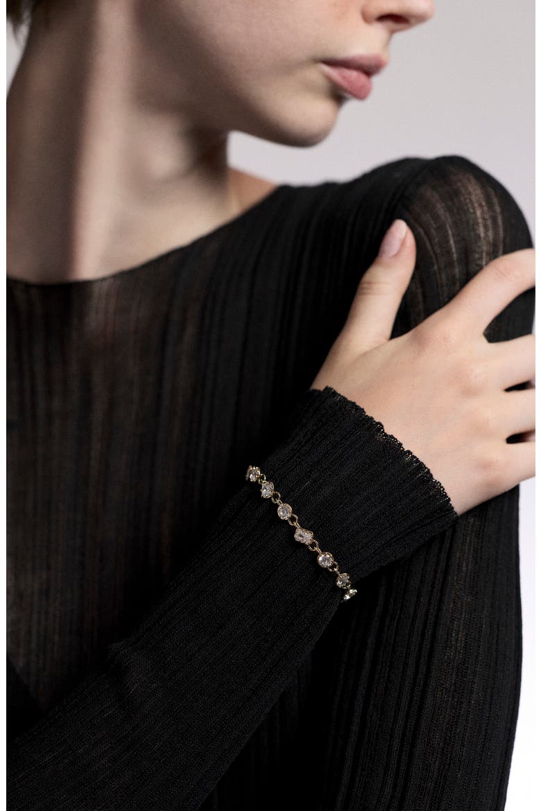Celine Cubic Zirconia Line Bracelet, Alternate, color, GOLD
