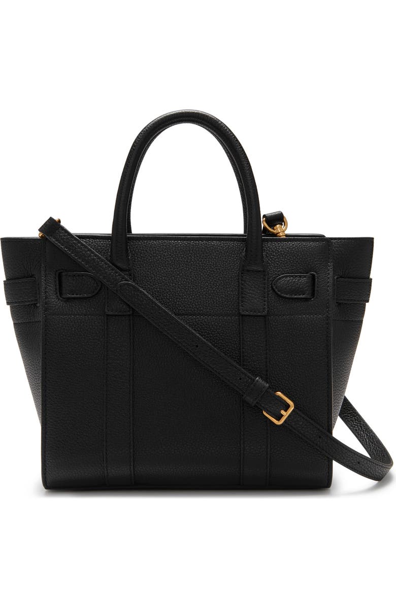 Mulberry Mini Zipped Bayswater Leather Tote, Alternate, color, A100 Black