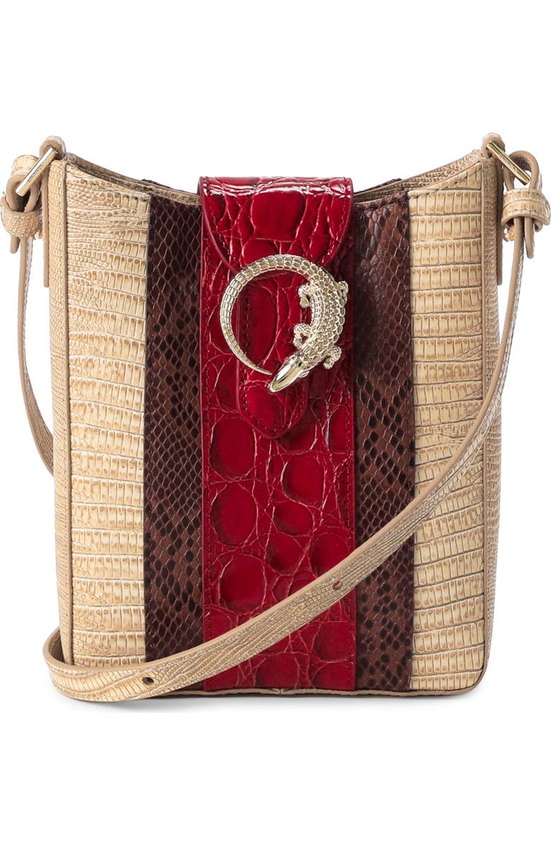 Brahmin Marley Croc Embossed Leather Crossbody Bag, Main, color,