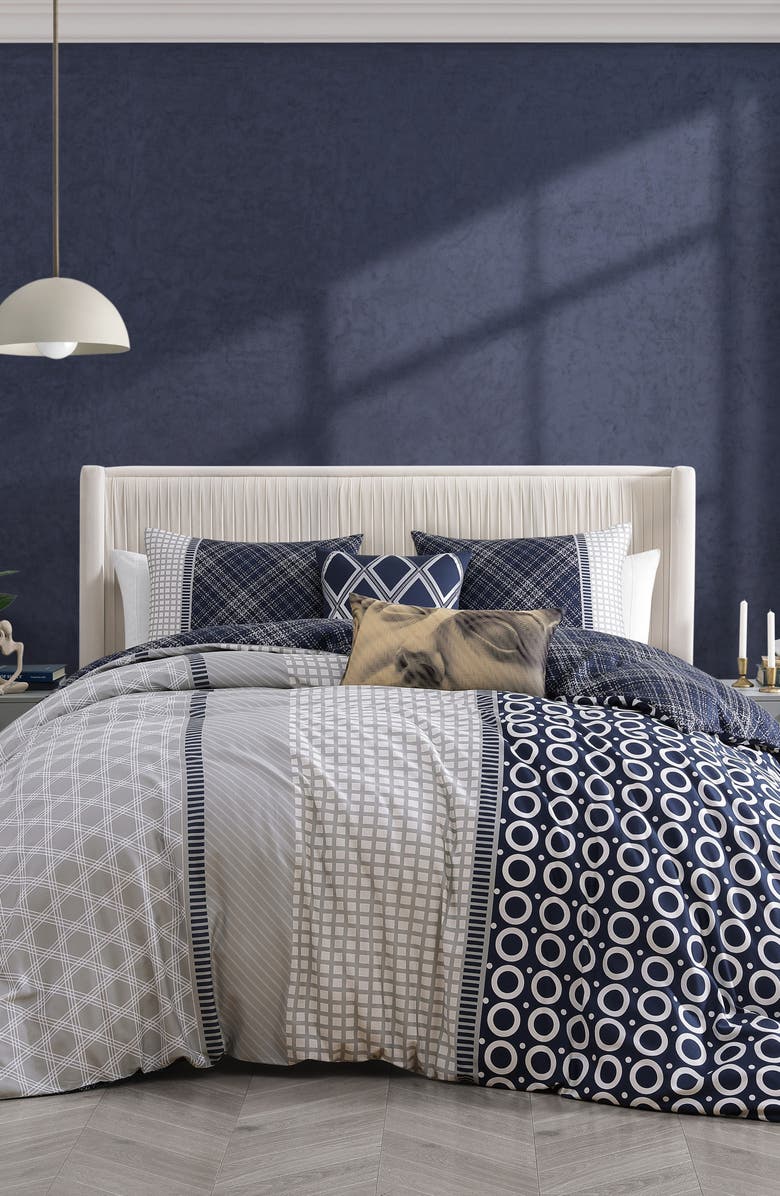 Bebejan Vertigeo Reversible Cotton Sateen Comforter Set, Alternate, color, Blue