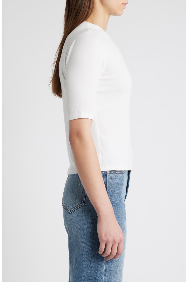 Rib Crewneck T-Shirt, Alternate, color, WHITE