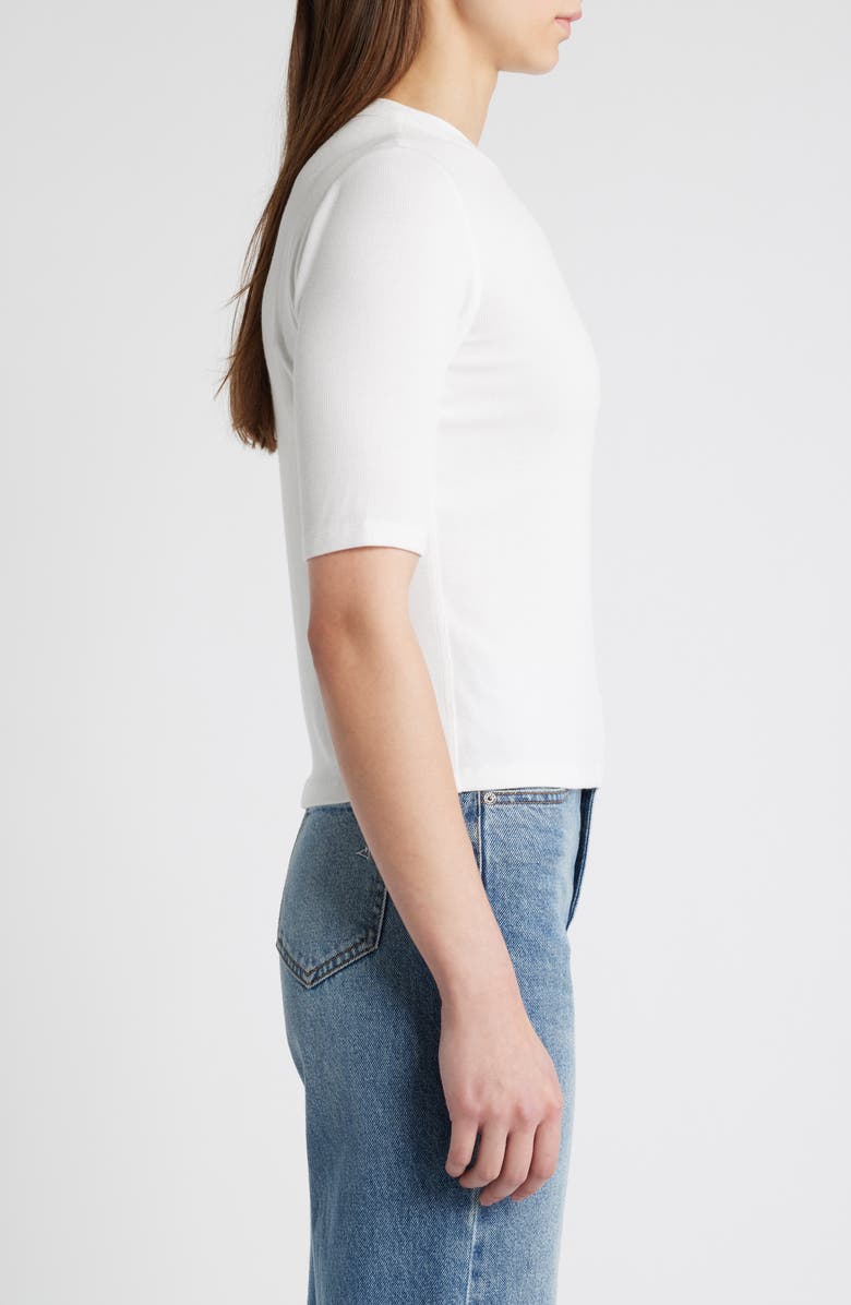 FRAME Rib Crewneck T-Shirt, Alternate, color, White