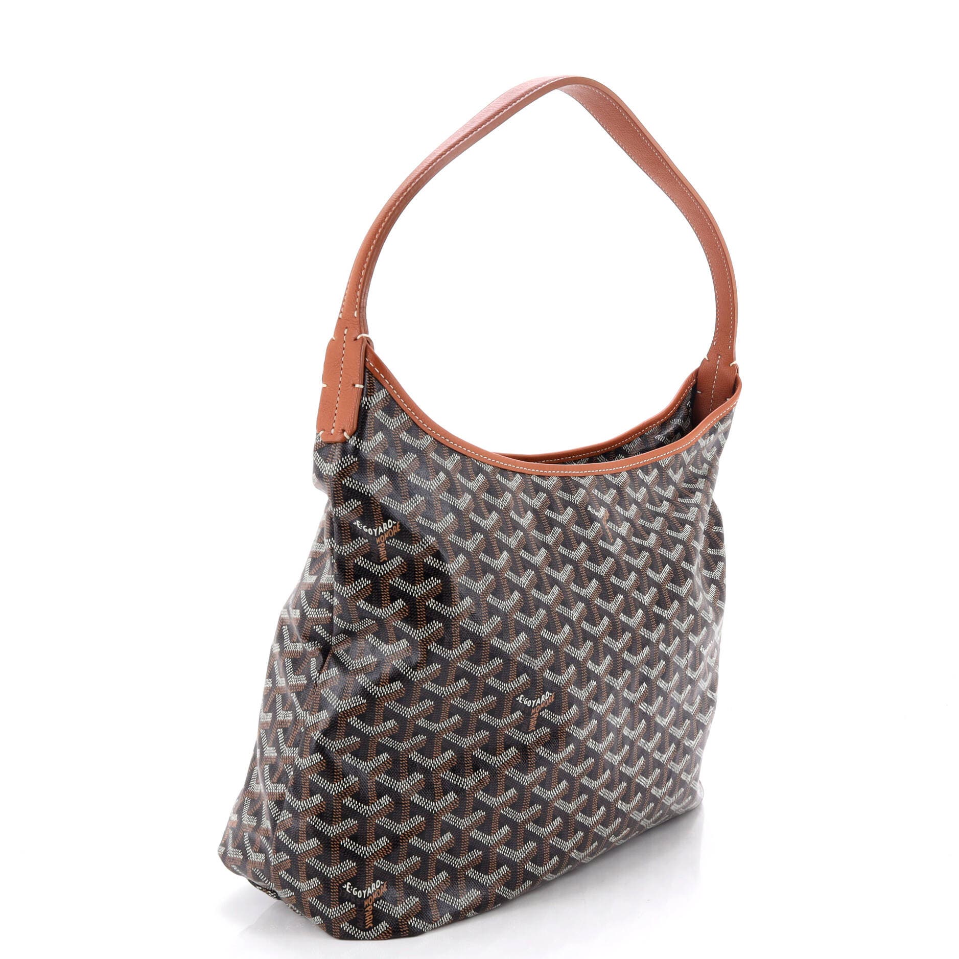 Pre-Owned Goyard Boheme Hobo Coated Canvas, Alternate, color, Brown