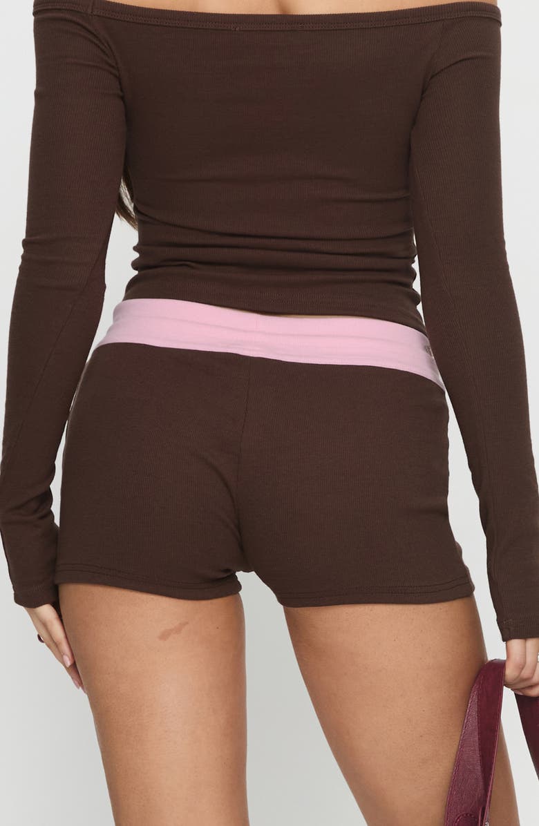 Princess Polly Baseline Ribbed Stretch Cotton Micro Shorts, Alternate, color, 